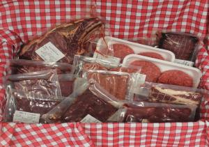 Contenu de test

Colis de viande de 10 kgs de vache parthenaise comprenant : 


	10 saucisses
	5 steack
	1 gigot (800 gr)
	2 faux filet
	Viande